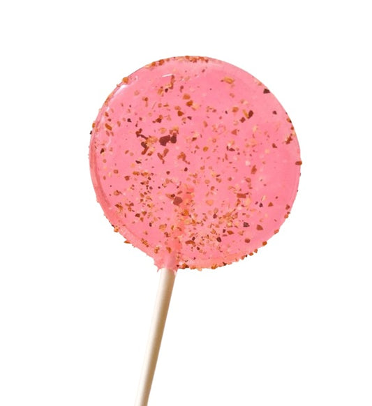 Watermelon flavored 2" lollipops decorated with Tajin seasoning for a sweet and spicy punch. Set of 8.