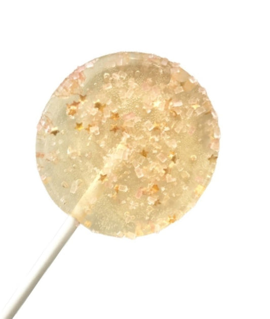 2" Lollipops with Coral Sugar Crystals Set of 8