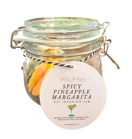 Spicy Pineapple Margarita cocktail infusion jar.